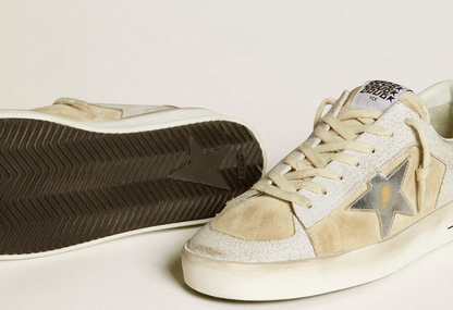 Men's Stardan in nubuck and crackle leather with silver metallic leather star