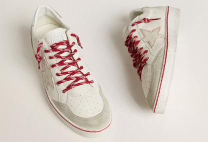 Men’s Ball Star LTD CNY in white leather with a lived-in effect