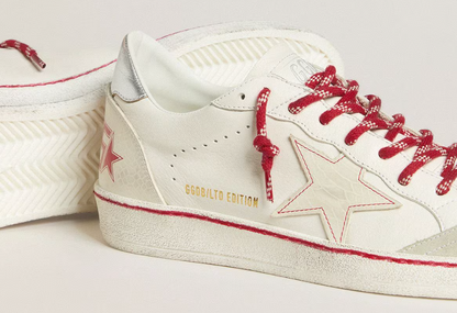 Men’s Ball Star LTD CNY in white leather with a lived-in effect