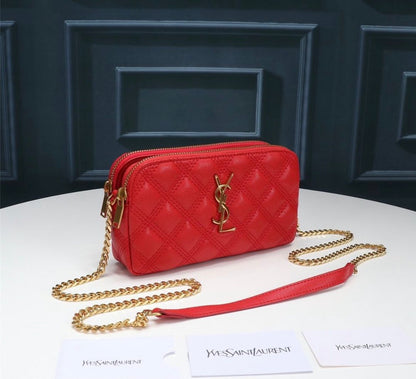 YSL MINI BAG IN MATELASSÉ RED