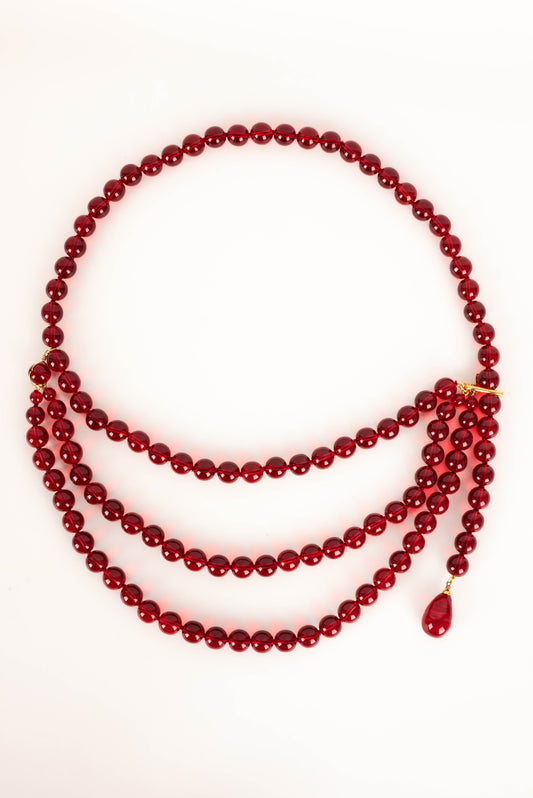 Ceinture de perles rouges Chanel 1992