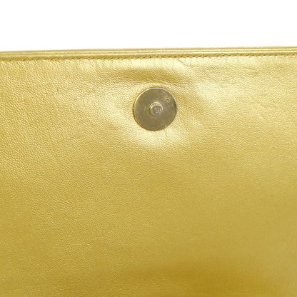 CHANEL 1989-1991 Gold Lambskin Diamond Shoulder Bag