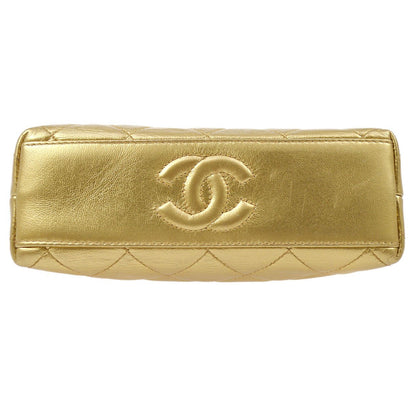 CHANEL 1994-1996 Gold Lambskin SHW Kisslock Shoulder Bag