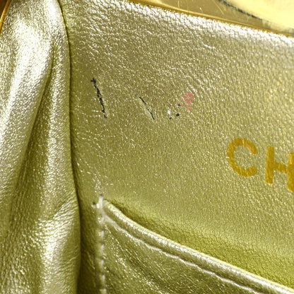 CHANEL 1989-1991 Gold Lambskin Kisslock Shoulder Bag