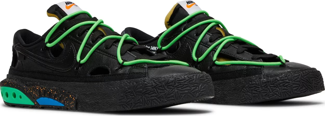 Blazer Low x Off-White Black and Electro Green (2022) Sneakers for Unisex