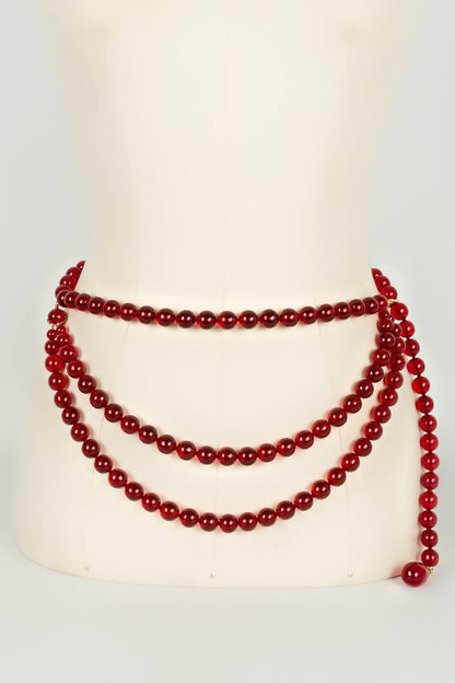 Ceinture de perles rouges Chanel 1992