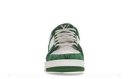 TRAINER-GREEN MONOGRAM DENIM WHITE