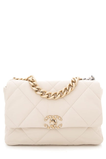 Chanel 19 Large Light Beige Handbag