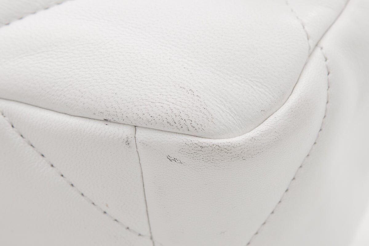 Chanel 19 White Puff Quilted Lambskin Handbag