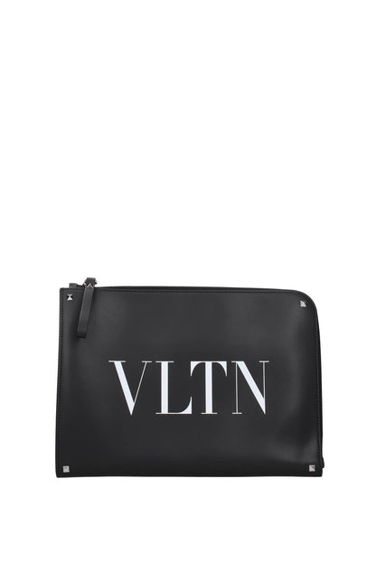 Pochette vltn Pelle Nero Bianco