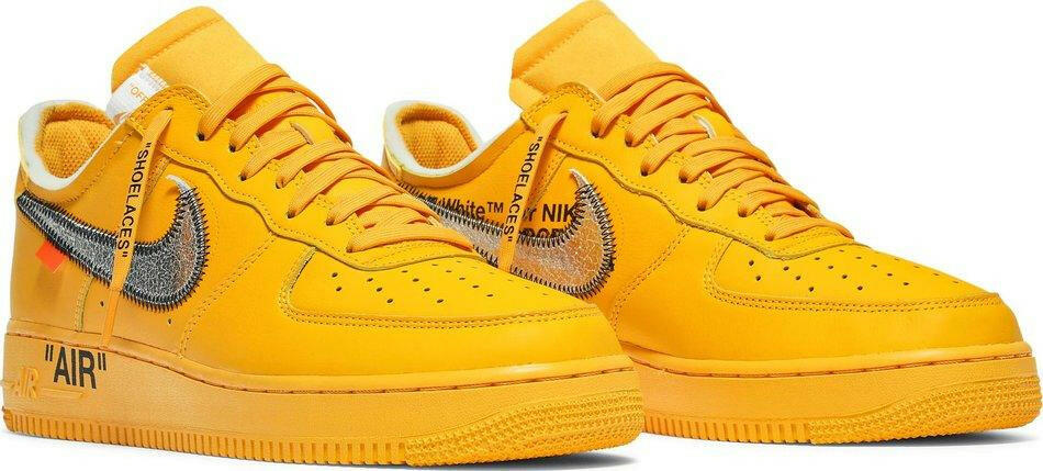 Nike Air Force 1 Low OFF-WHITE University Gold Metallic Silver (2021) Sneakers for Men