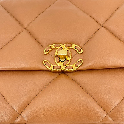 Chanel 19 Large Caramel Leather 2-Way Flap Bag