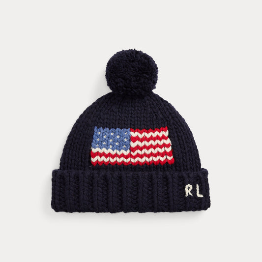 FLAG MERINO WOOL POM-POM BEANIE