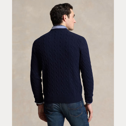 CABLE-KNIT WOOL-CASHMERE SWEATER