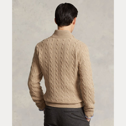 CABLE-KNIT WOOL-CASHMERE SWEATER