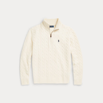 CABLE-KNIT WOOL-CASHMERE SWEATER