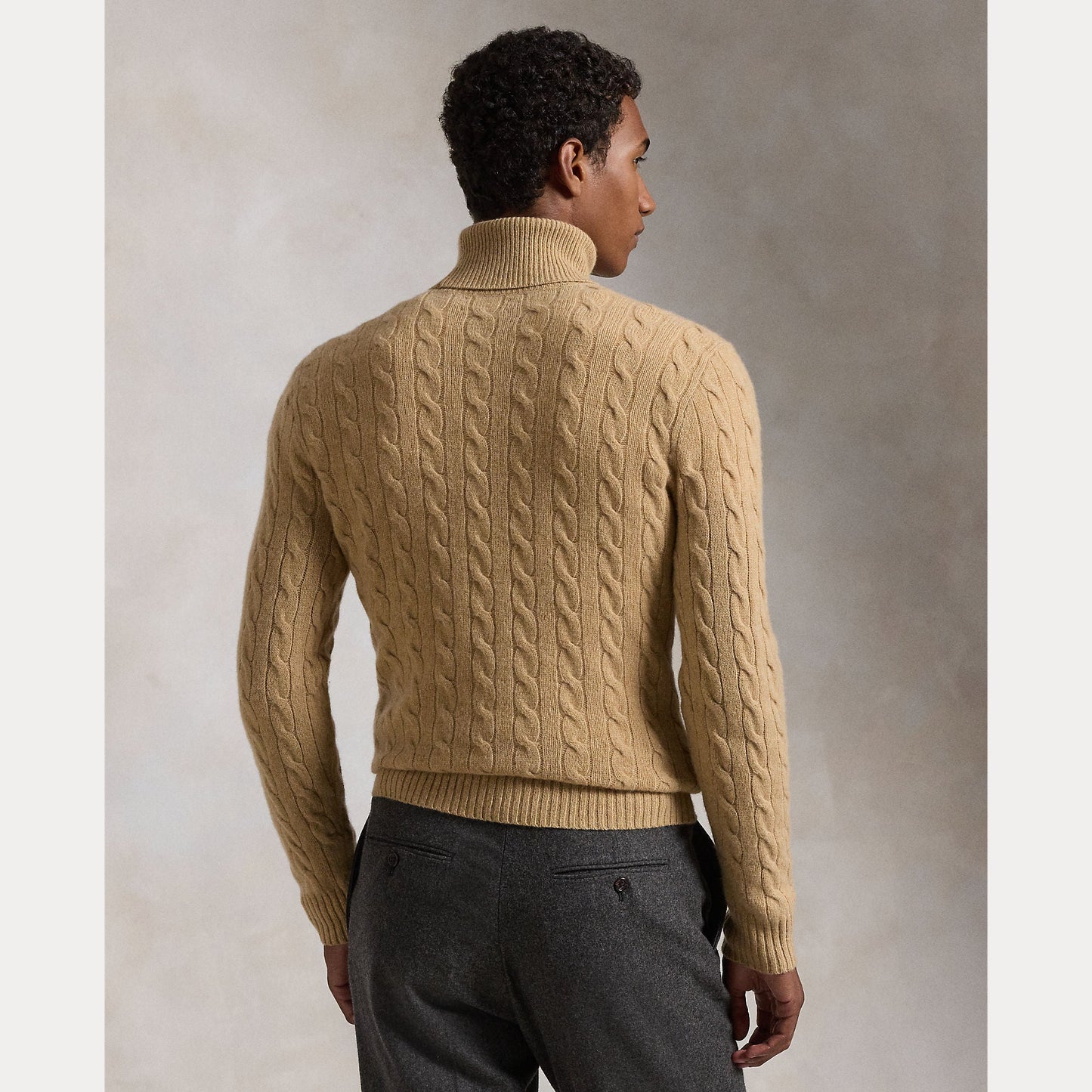 CABLE WOOL-CASHMERE TURTLENECK SWEATER