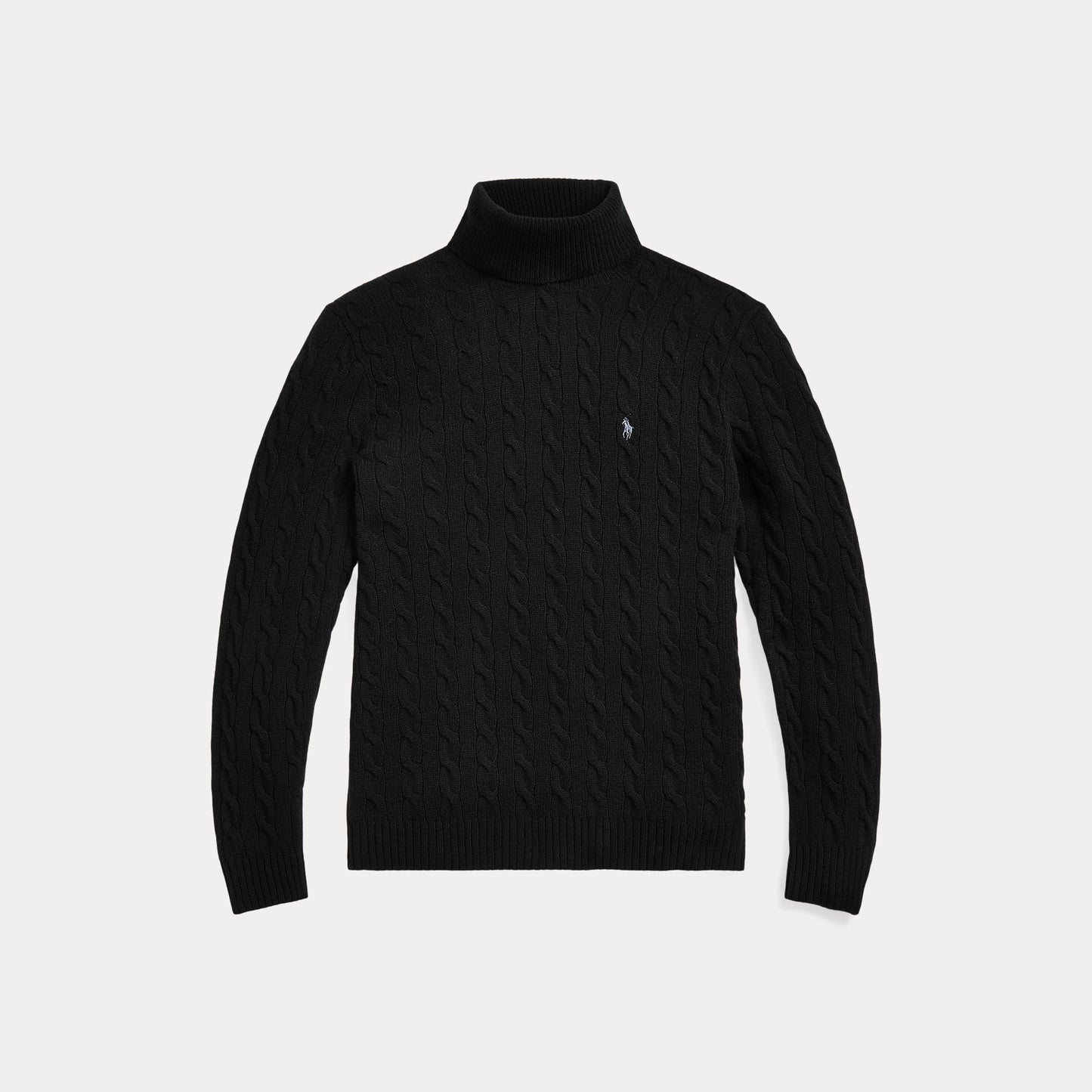 CABLE WOOL-CASHMERE TURTLENECK SWEATER