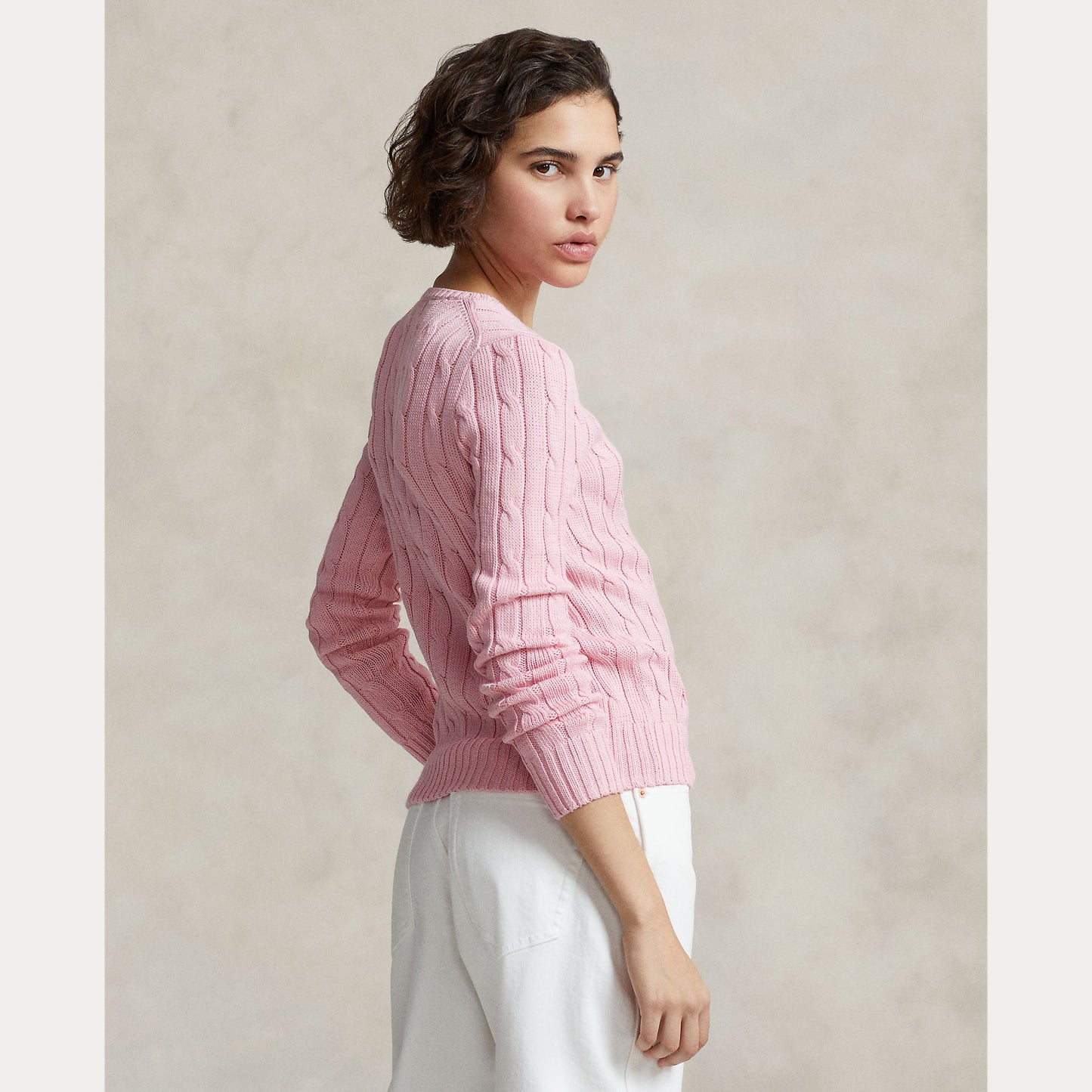 CABLE-KNIT COTTON CREWNECK SWEATER