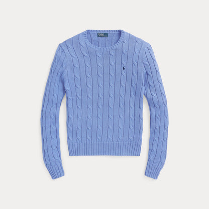 CABLE-KNIT COTTON CREWNECK SWEATER