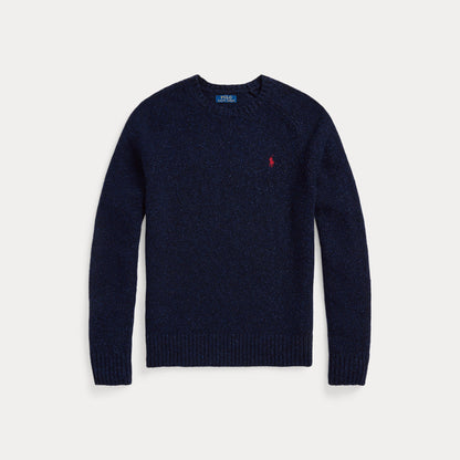 SPECKLED WOOL-BLEND CREWNECK SWEATER