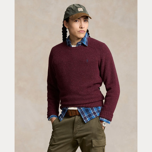 SPECKLED WOOL-BLEND CREWNECK SWEATER