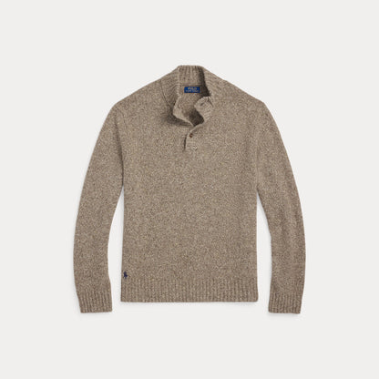 SPECKLED WOOL-BLEND MOCKNECK SWEATER