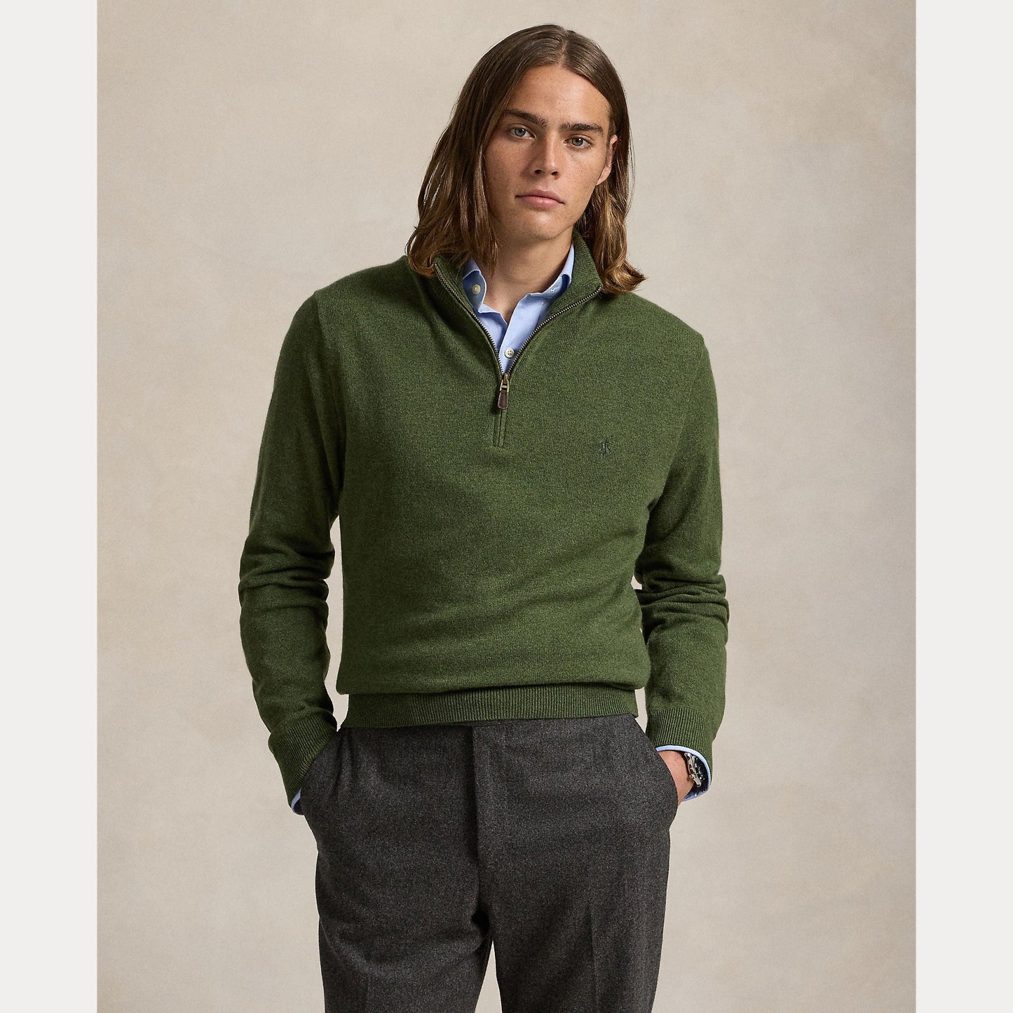 WOOL QUARTER-ZIP SWEATER