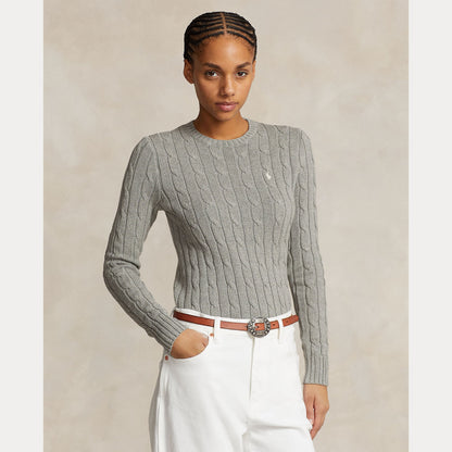 CABLE-KNIT COTTON CREWNECK SWEATER