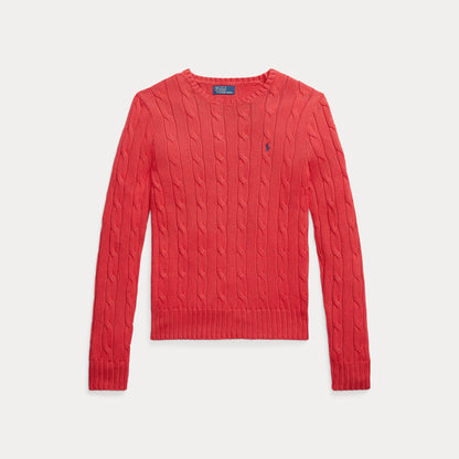 CABLE-KNIT COTTON CREWNECK SWEATER