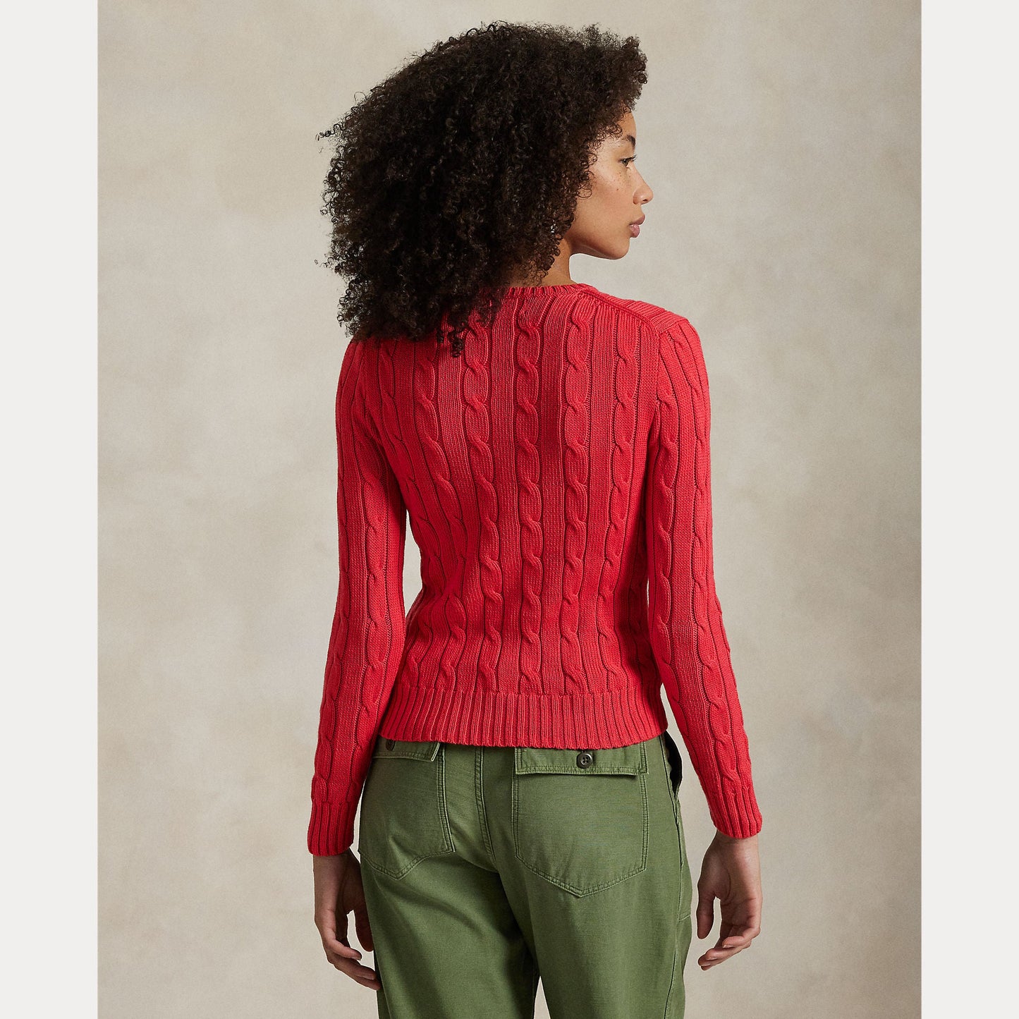 CABLE-KNIT COTTON CREWNECK SWEATER