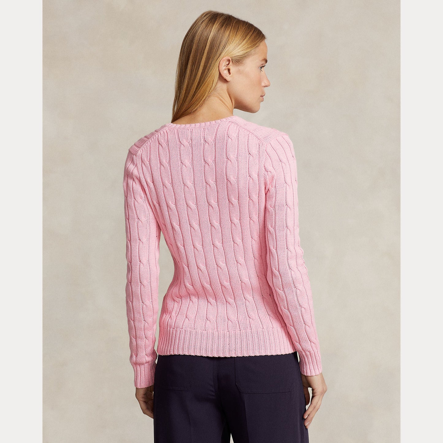 CABLE-KNIT COTTON V-NECK SWEATER