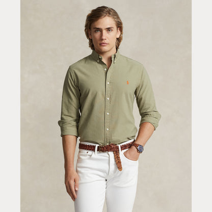 SLIM FIT GARMENT-DYED OXFORD SHIRT