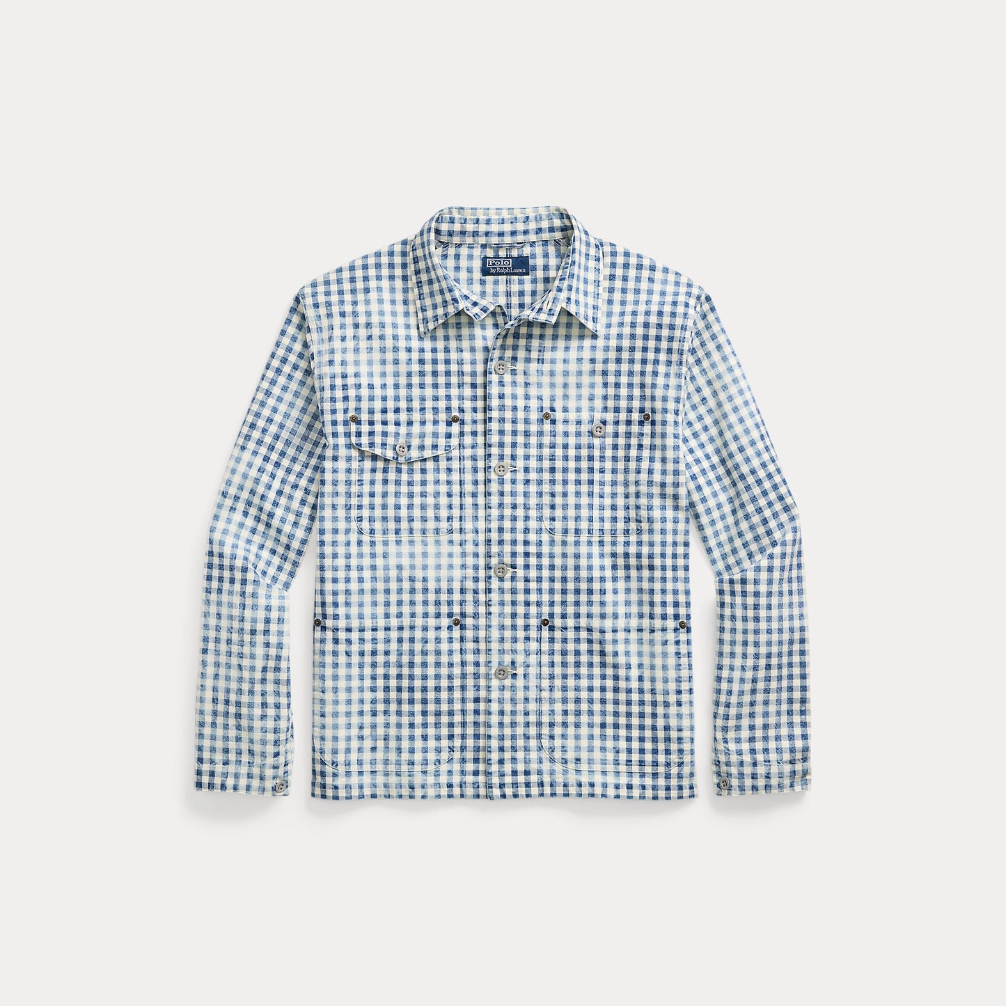 INDIGO PLAID OVERSHIRT