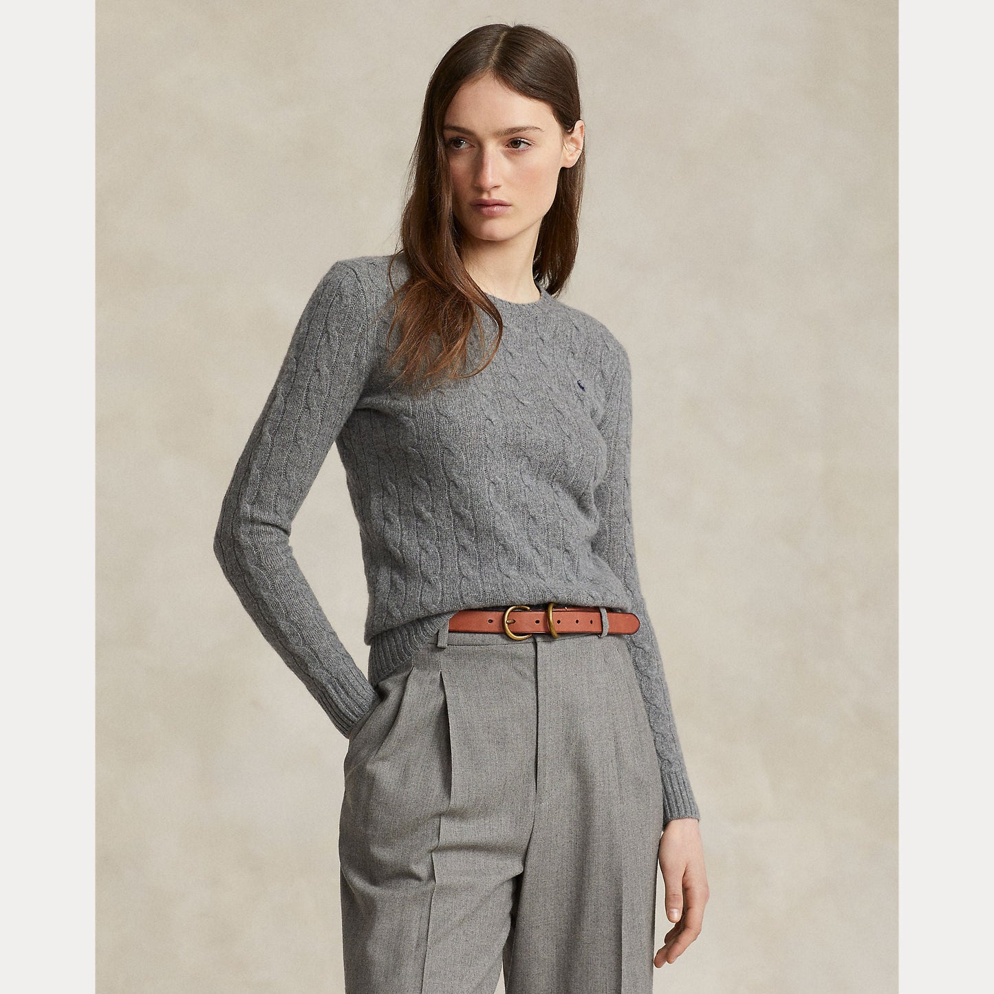 CABLE-KNIT WOOL-CASHMERE SWEATER