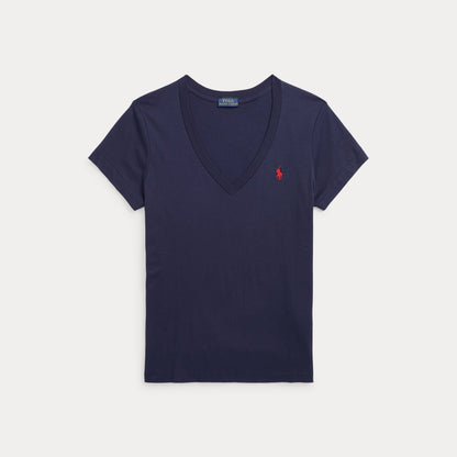 COTTON JERSEY V-NECK TEE