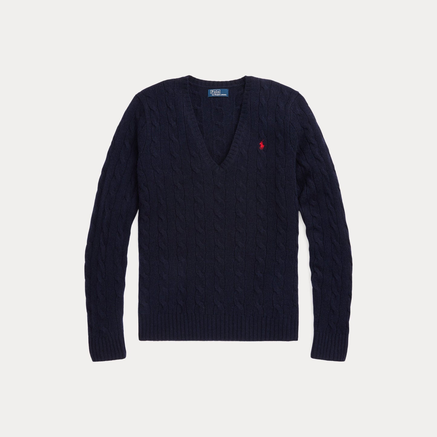 CABLE-KNIT WOOL-CASHMERE V-NECK SWEATER