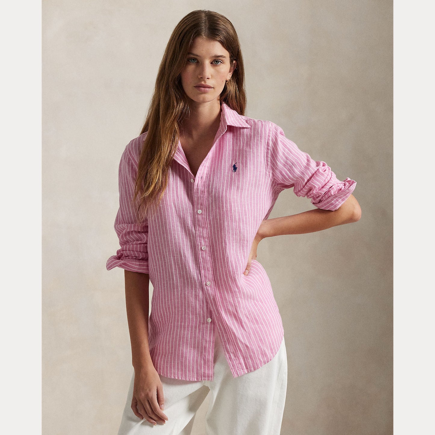 CLASSIC FIT STRIPED LINEN SHIRT