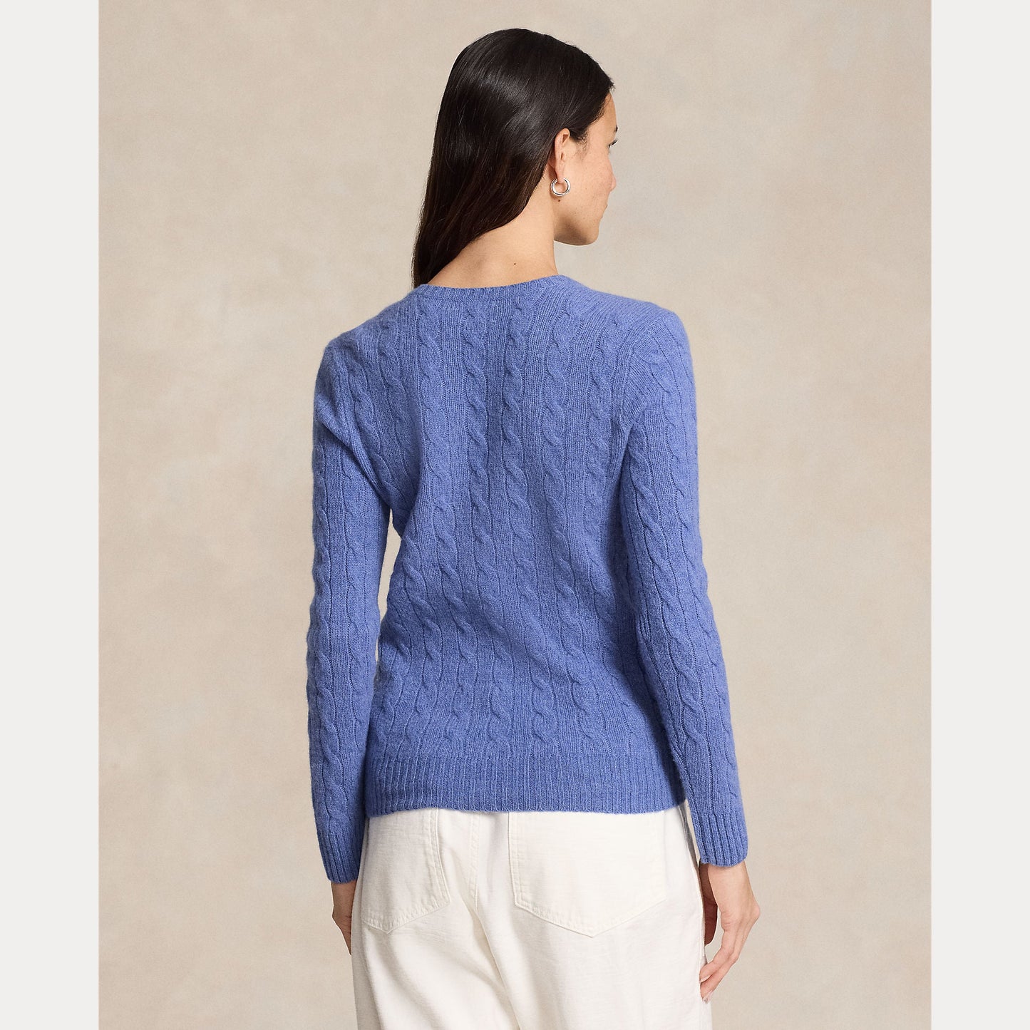 CABLE-KNIT WOOL-CASHMERE V-NECK SWEATER