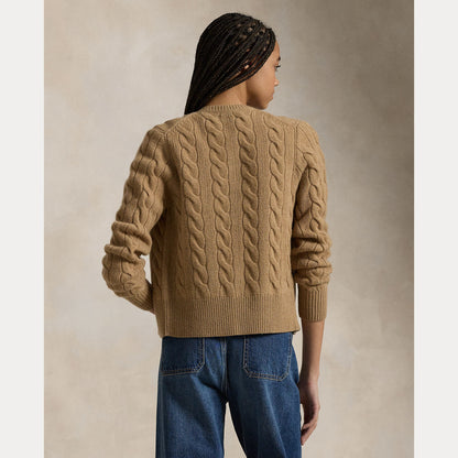 CABLE-KNIT WOOL-CASHMERE CARDIGAN