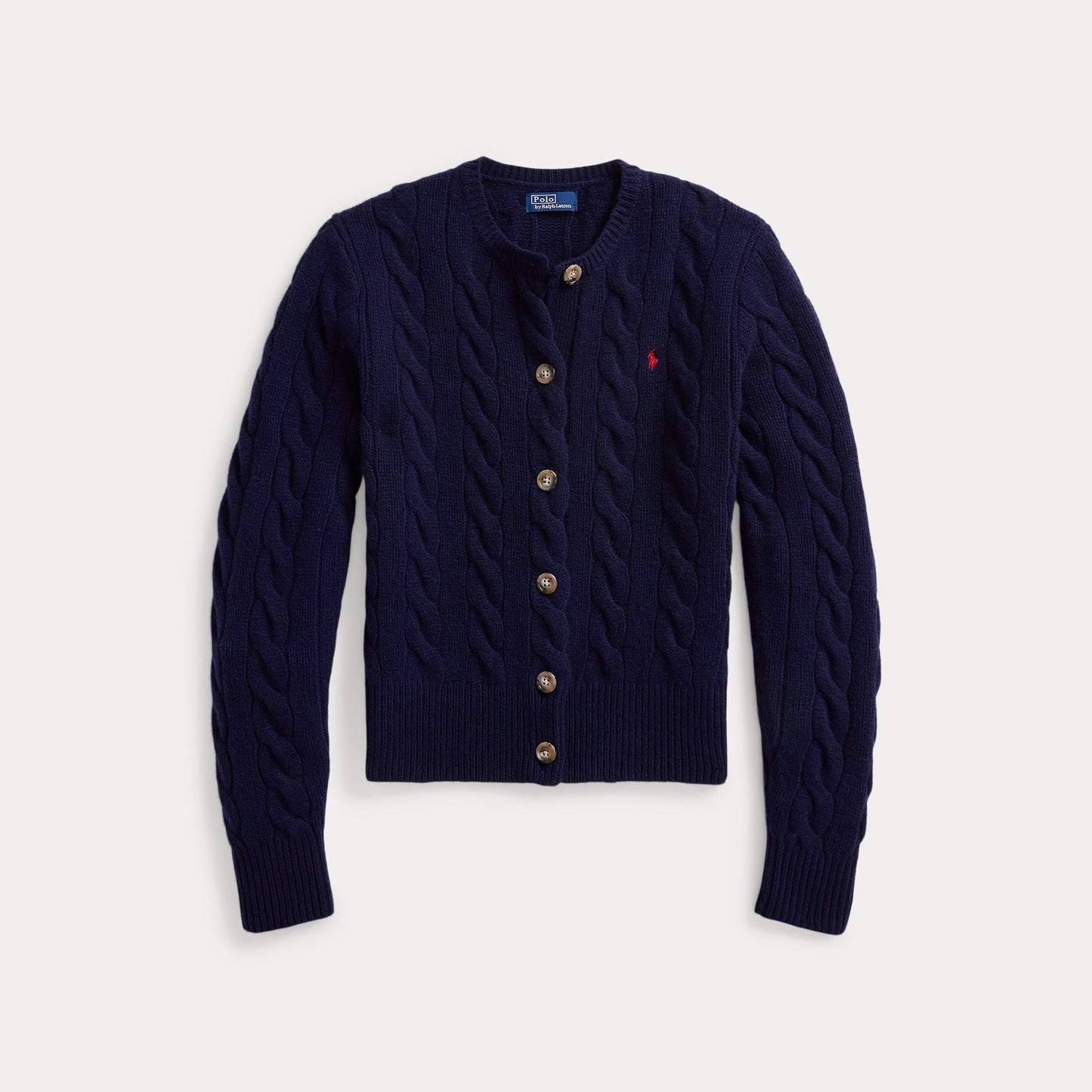 CABLE-KNIT WOOL-CASHMERE CARDIGAN