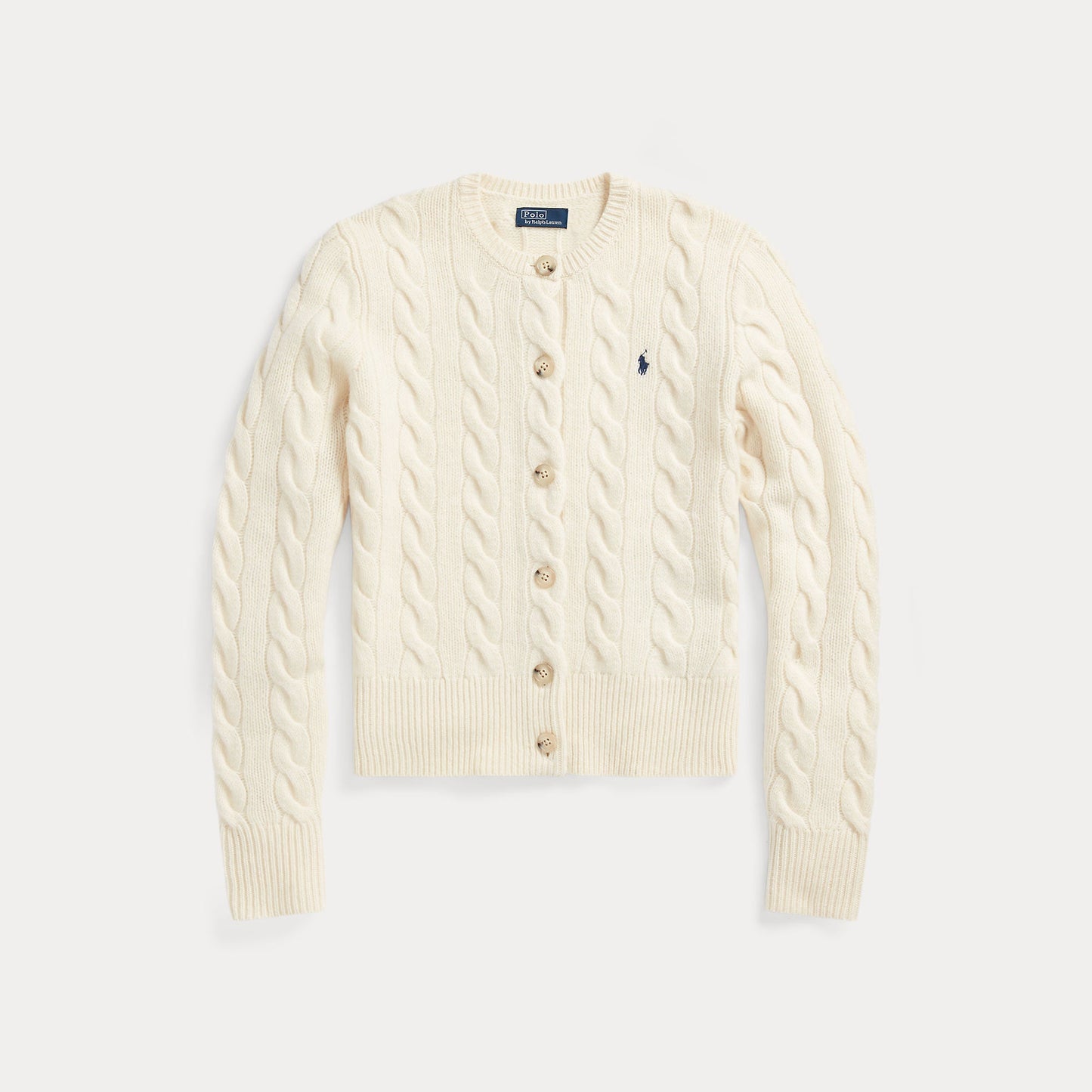 CABLE-KNIT WOOL-CASHMERE CARDIGAN