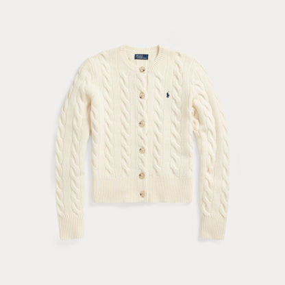 CABLE-KNIT WOOL-CASHMERE CARDIGAN