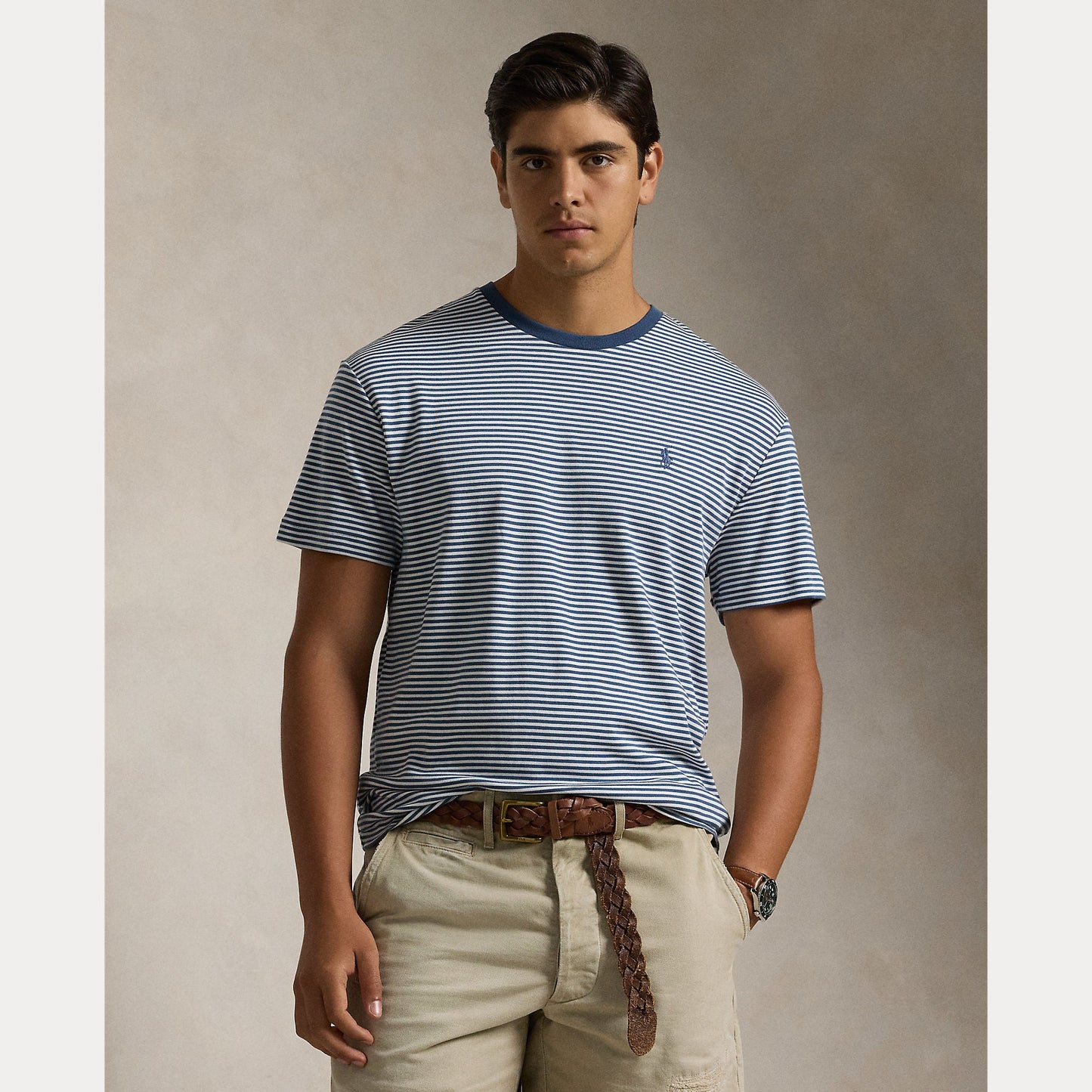 CLASSIC FIT STRIPED SOFT COTTON T-SHIRT