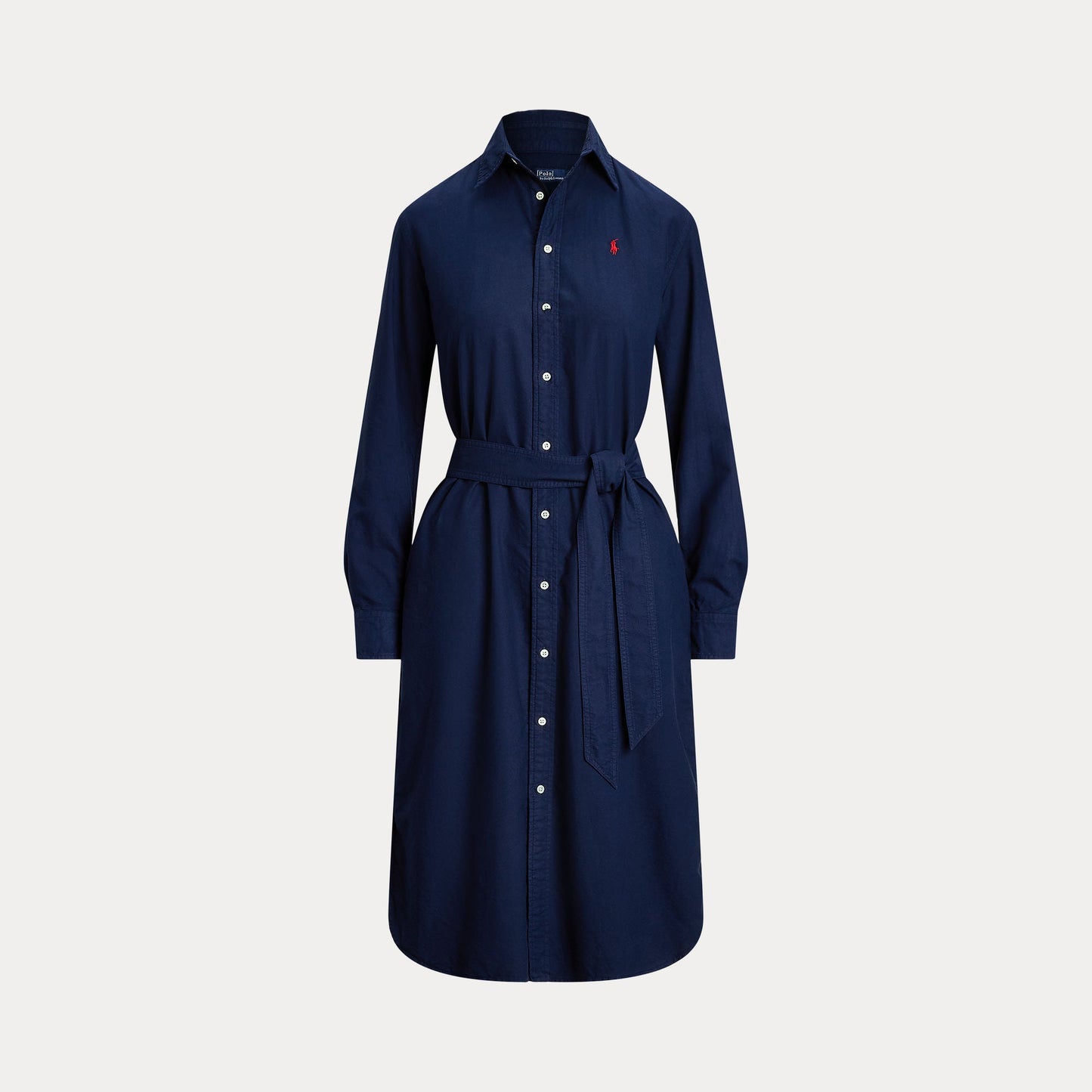 COTTON OXFORD BELTED SHIRTDRESS