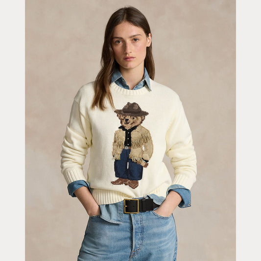 POLO BEAR COTTON CREWNECK SWEATER