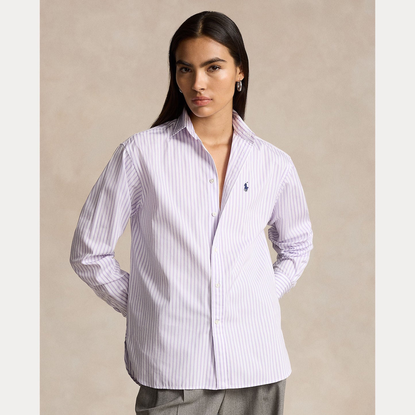 RELAXED FIT STRIPED COTTON SHIRT