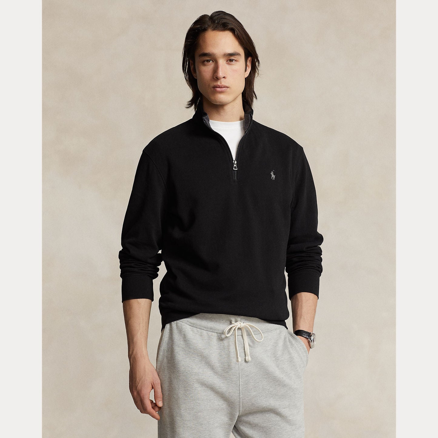 LUXURY JERSEY QUARTER-ZIP PULLOVER