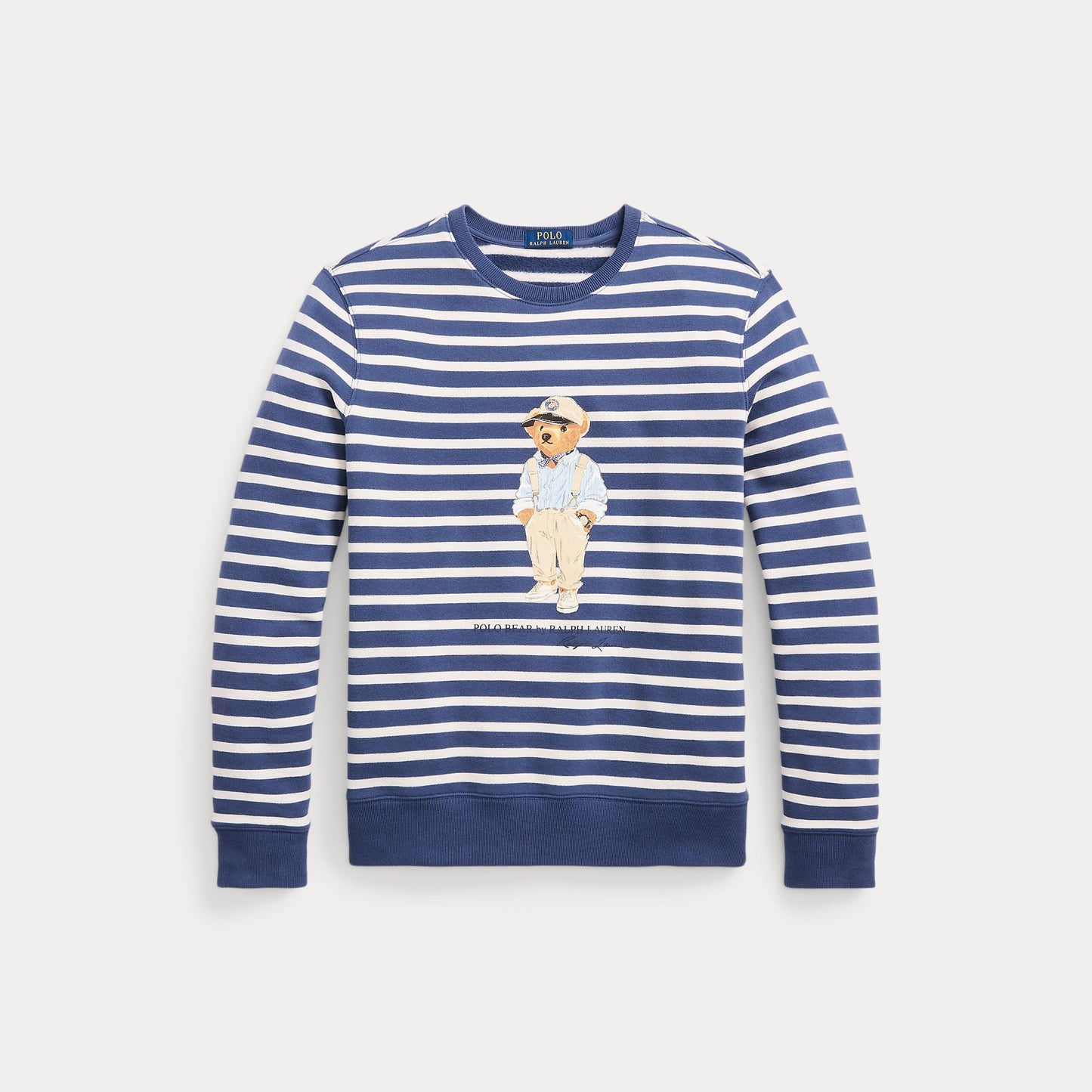 POLO BEAR STRIPED FLEECE SWEATSHIRT