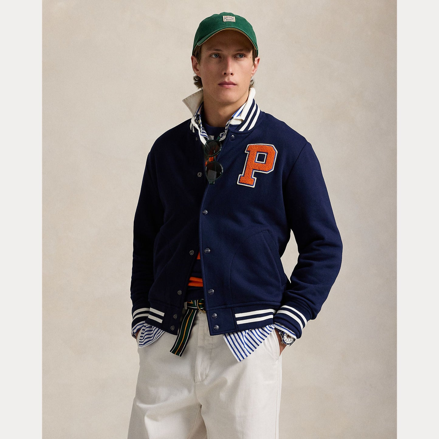 THE RL FLEECE BASEBALL JACKET